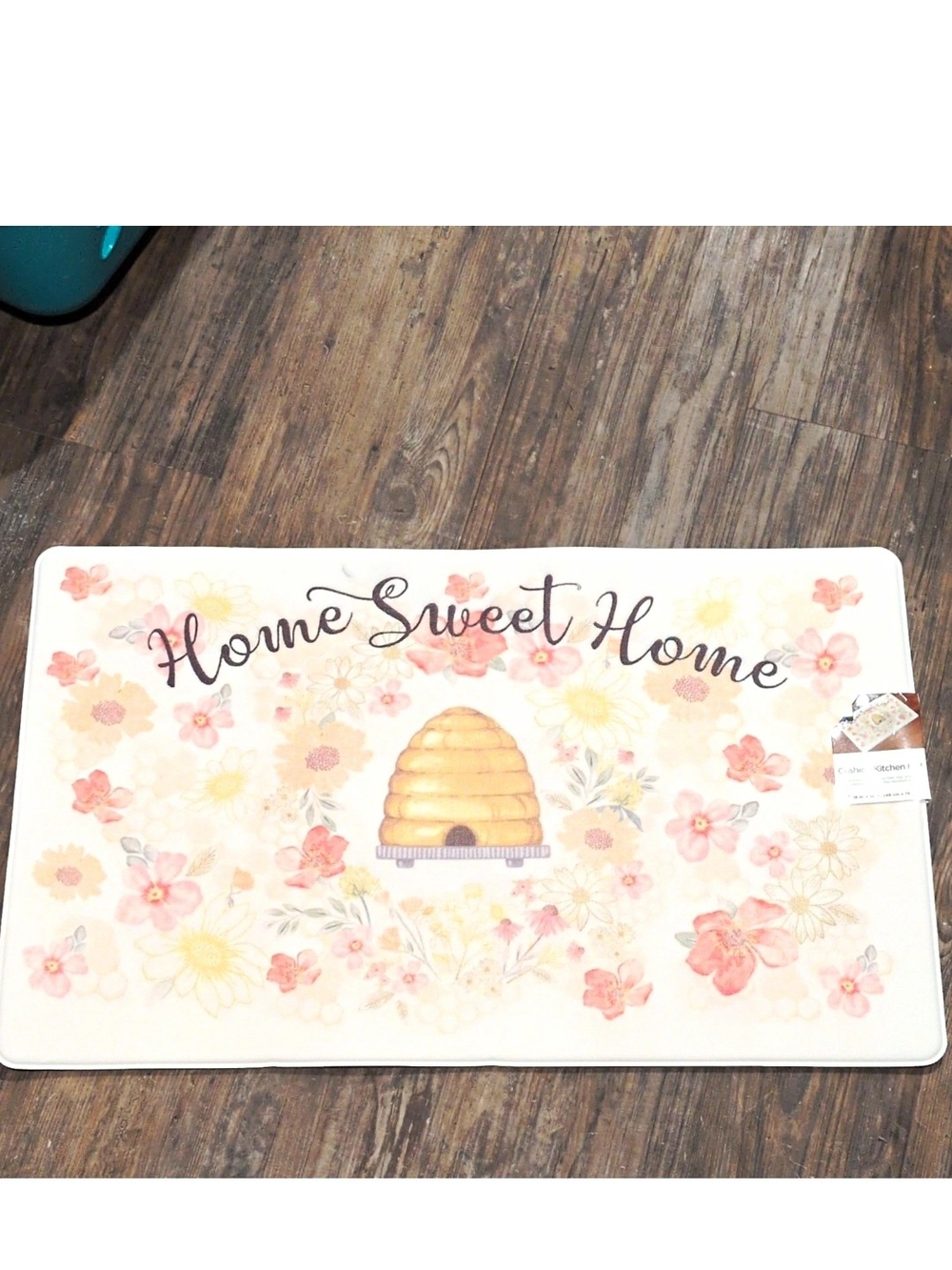 Nedia Home Cushion Kitchen Mat 18x30 PVC Floral Home Sweet Home Non-Slip